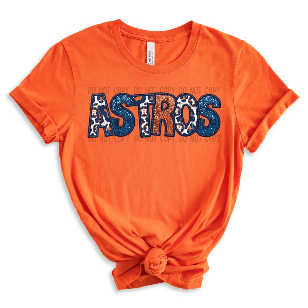 Astro faux patch DTF transfer