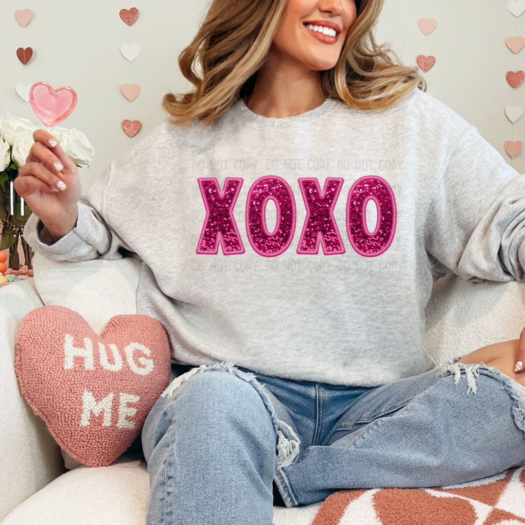 XOXO glitter effect DTF TRANSFER
