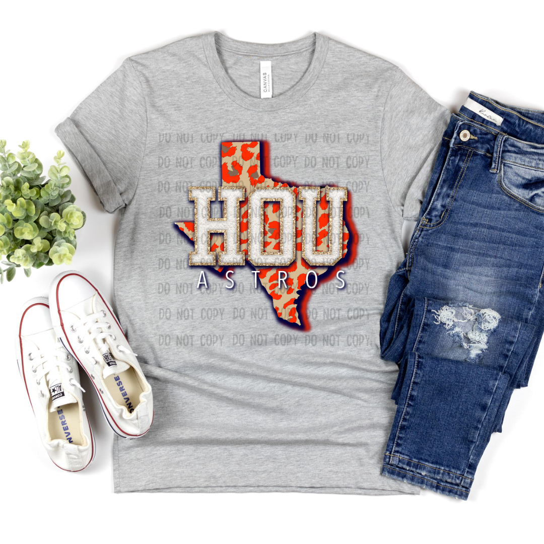 HOU ORANGE TX CHEETAH DTF transfer