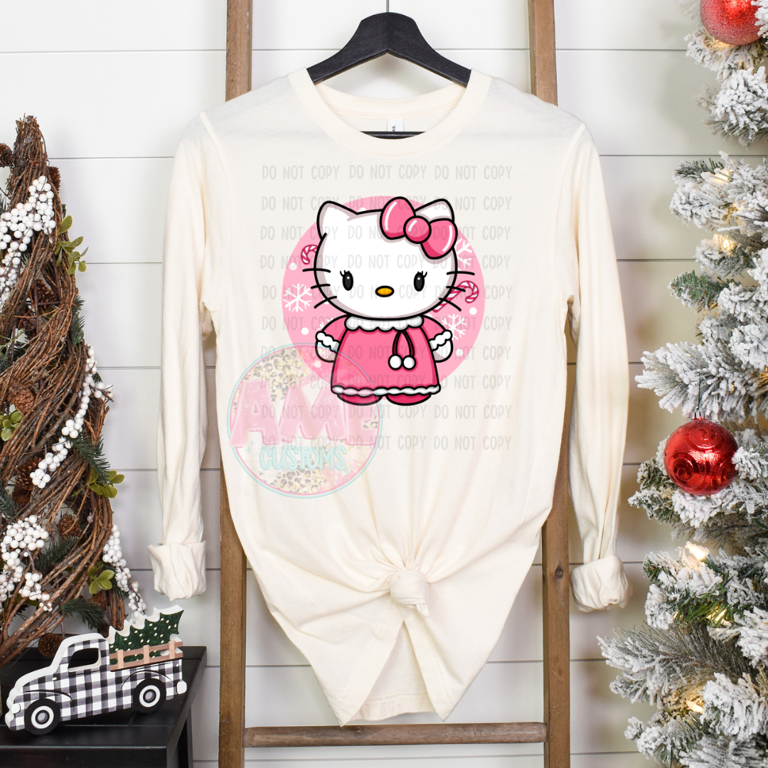 HK pink Santa DTF transfer