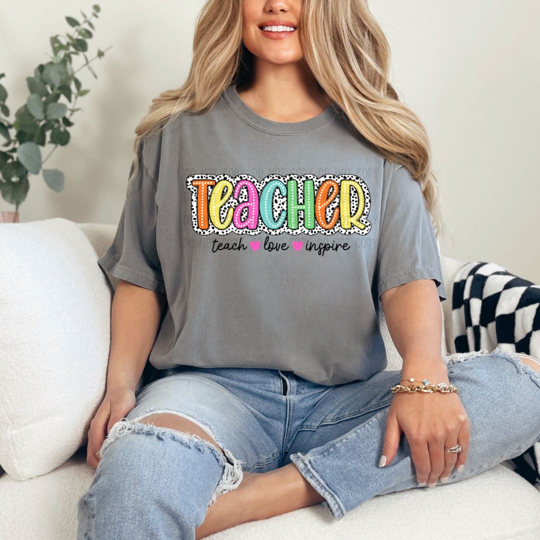 TEACHER LOVE INSPIRE DTF TRANSFER