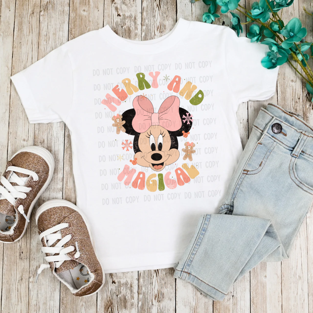 Merry and bright mouse DTF transfer