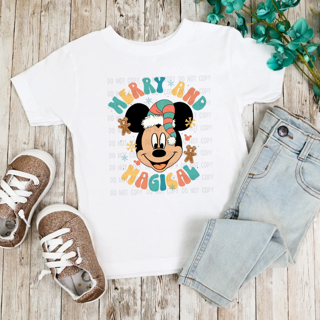 Merry and bright mouse DTF transfer