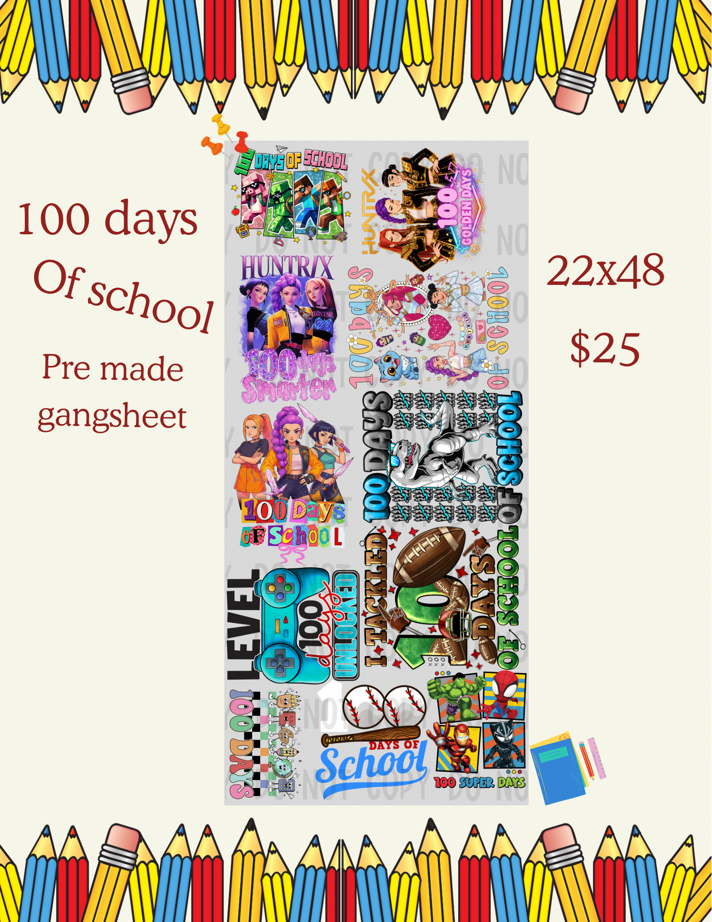 100 days premade gangsheet