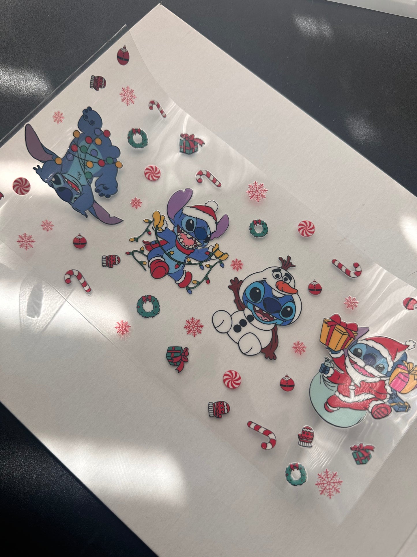Blue alien candy cane uv dtf wraps (RTS)