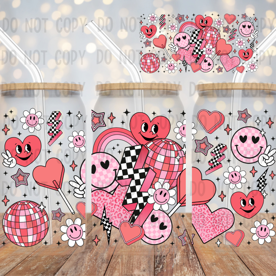 Retro smiley vday uv dtf wrap (RTS)