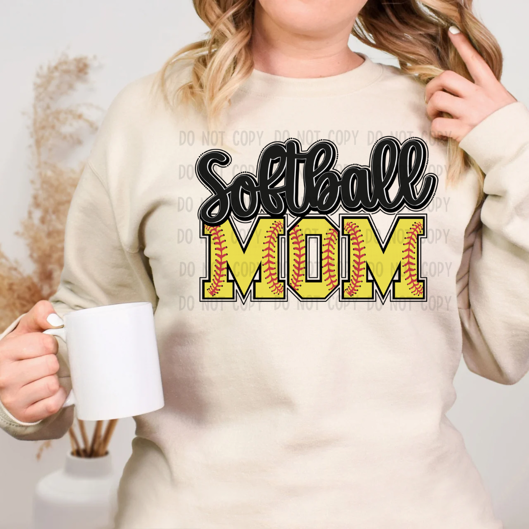 Softball mom dtf transfer
