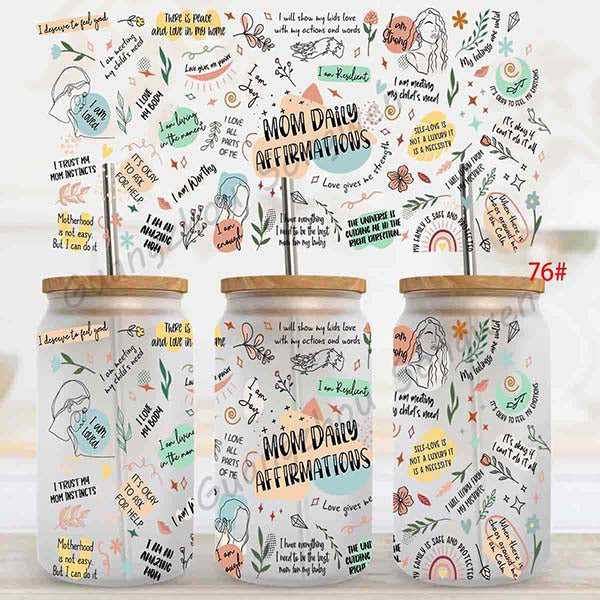 MOM DAILY AFFIRMATIONS UV DTF WRAP