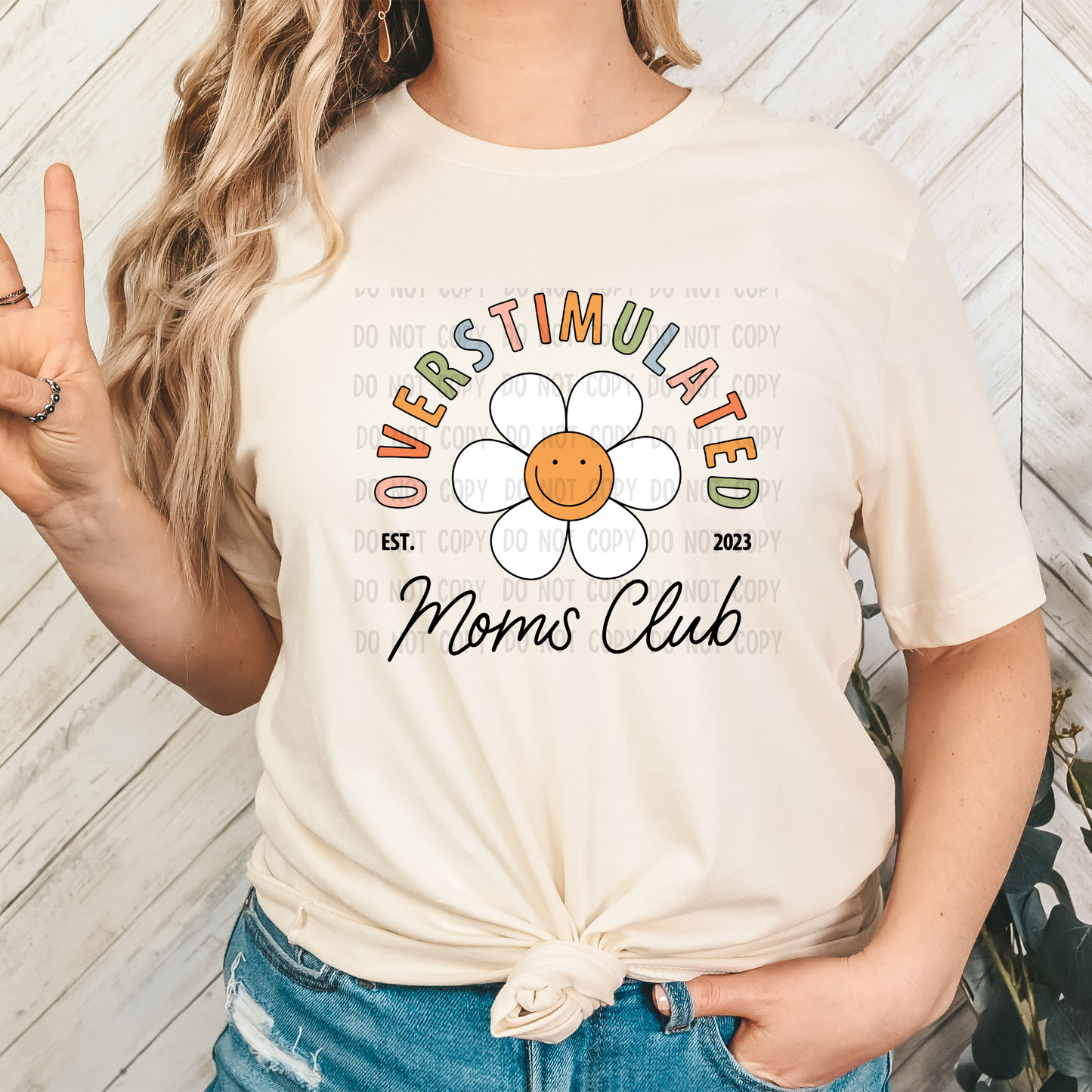 Overstimulated moms club dtf transfer