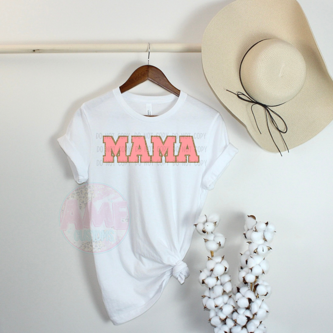 Mama faux chenille patch