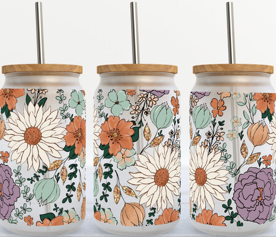 Muted Colored Floral UV DTF (RTS)