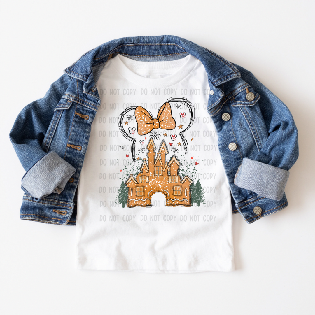 Gingerbread castle Dtf transfer