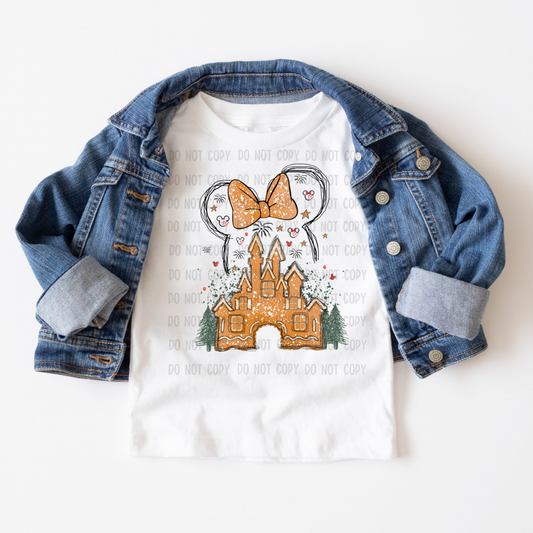 Gingerbread castle Dtf transfer