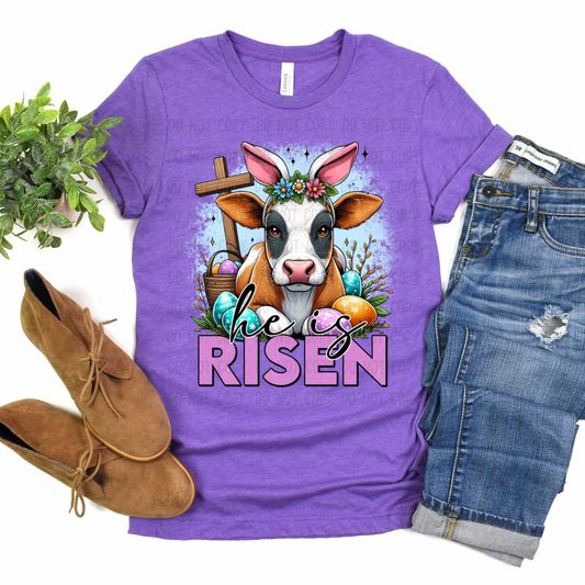 He is risen cow dtf transfer