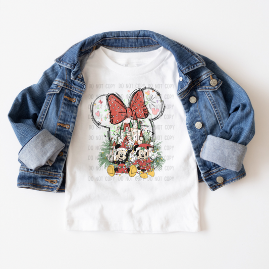 Watercolor Christmas castle Dtf transfer