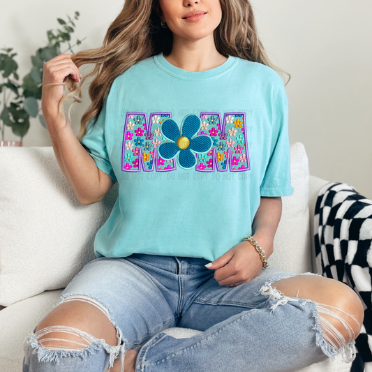 MOM FAUX EMBROIDERY DTF TRANSFER