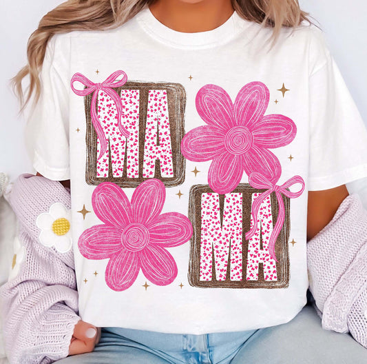 MAMA PINK FLORAL DTF TRANSFER