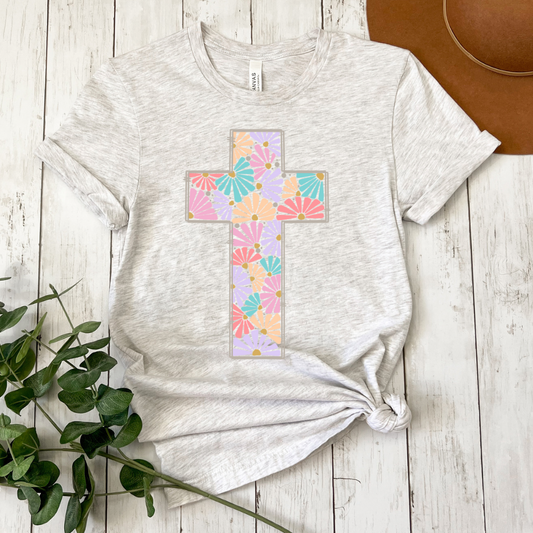 Floral cross dtf transfer