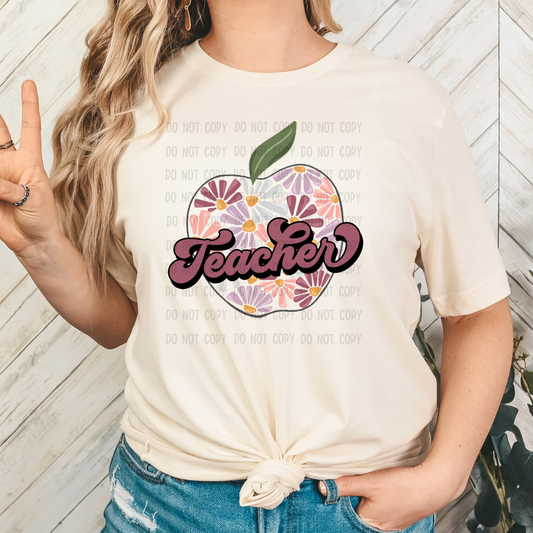 Teacher Apple dtf transfer