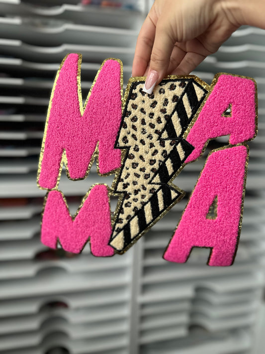 MAMA CHEETAH BOLT chenille patch (RTS)