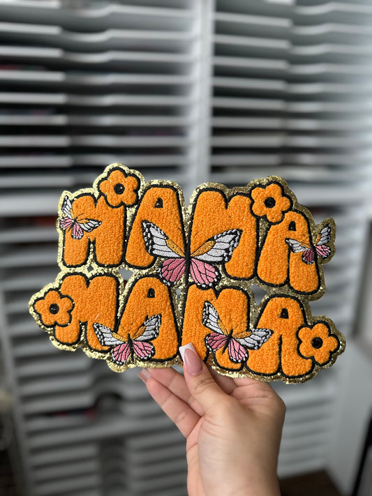 MAMA BUTTERFLY chenille patch (RTS)
