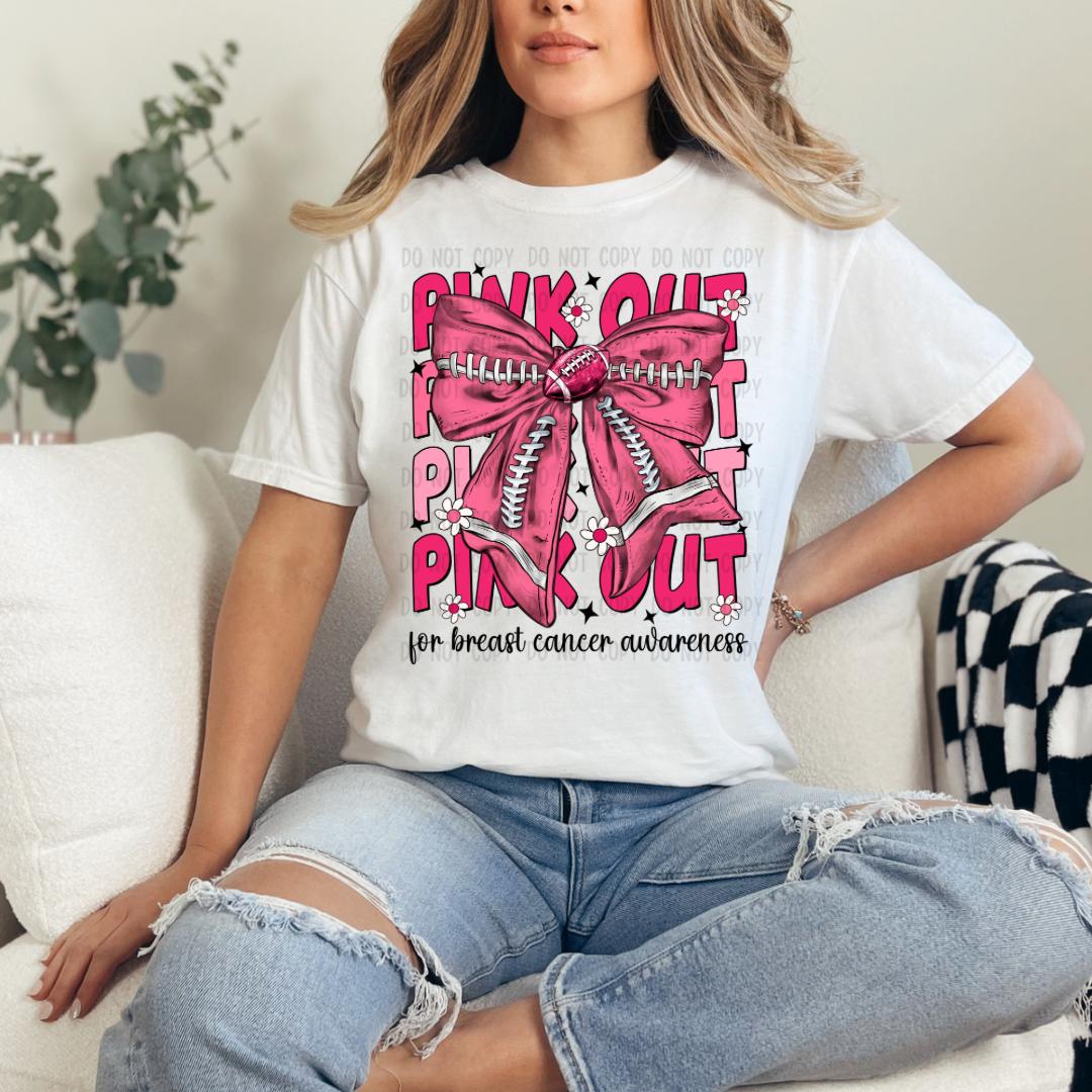 Stacked pink out coquette dtf transfer