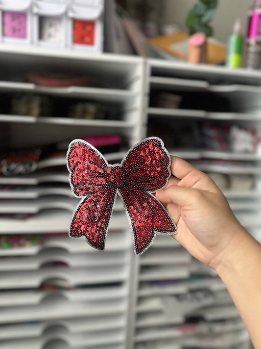 SILVER AND RED BOW PATCH (RTS)
