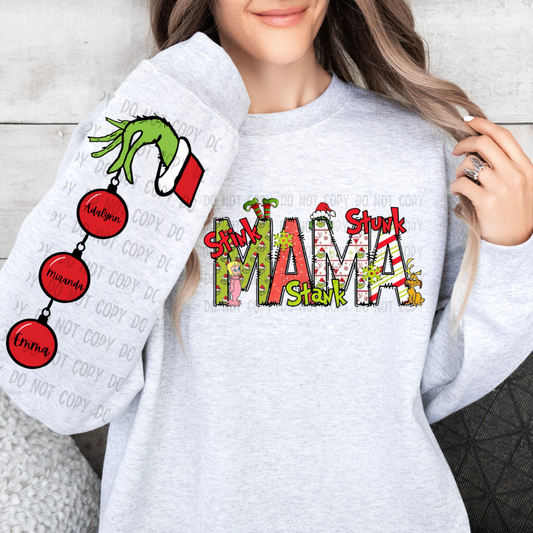 Sleeve grinchyy pocket size dtf transfer