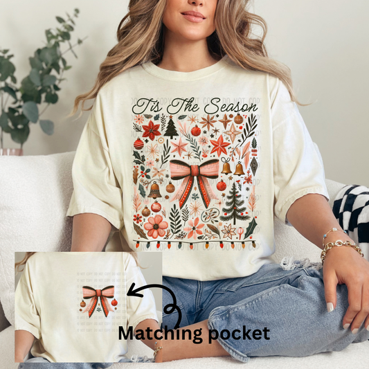 Bells ornaments and bow DTF transfer set