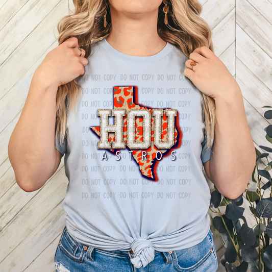 HOU ORANGE TX CHEETAH DTF transfer