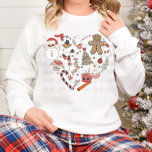 Christmas things heart dtf transfer