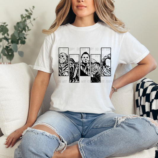HORROR FRIENDS (black & white) DTF TRANSFER