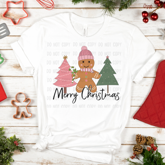Merry Xmas gingerbread dtf transfer