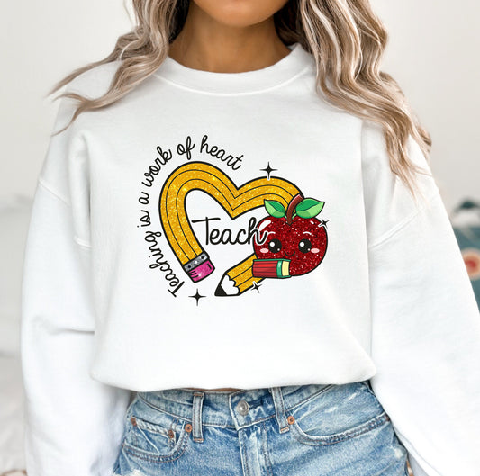 TEACH APPLE HEART DTF TRANSFER
