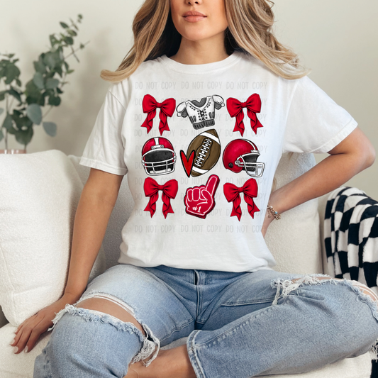 Football coquette helmet dtf transfer