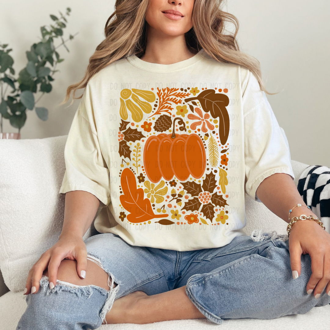 Orange pumpkin dtf transfer