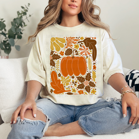 Orange pumpkin dtf transfer