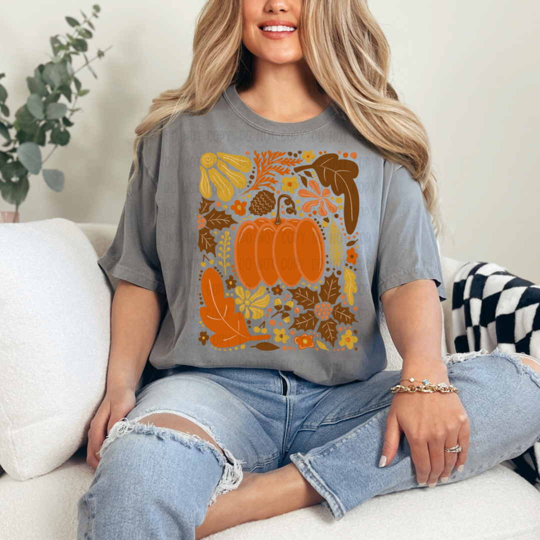 Orange pumpkin dtf transfer