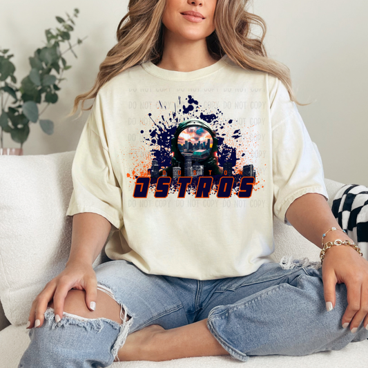 Astronaut splatter dtf transfer
