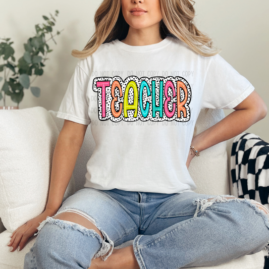 TEACHER DOTS DTF TRANSFER