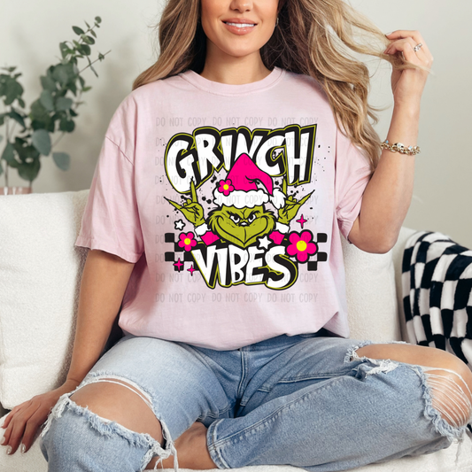 Pink Grinchhh vibes dtf transfer