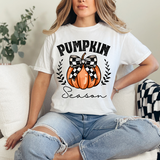 Checkered pumpkin dtf transfer