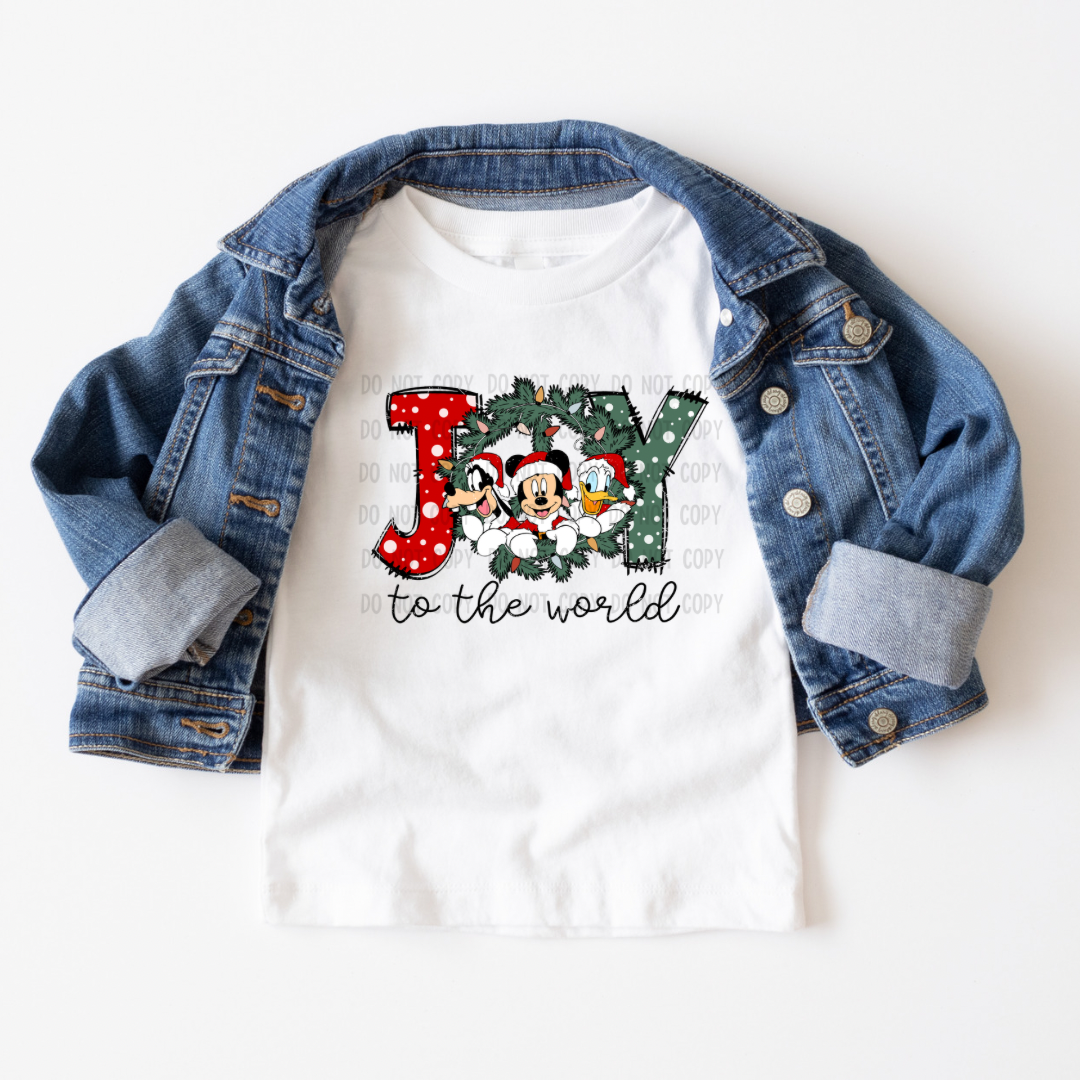 Joy to the world mouse and friends Dtf transfer