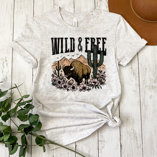 Wild & free bull Dtf transfer