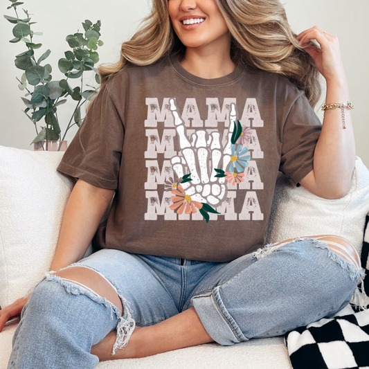 Mama neutral floral dtf transfer