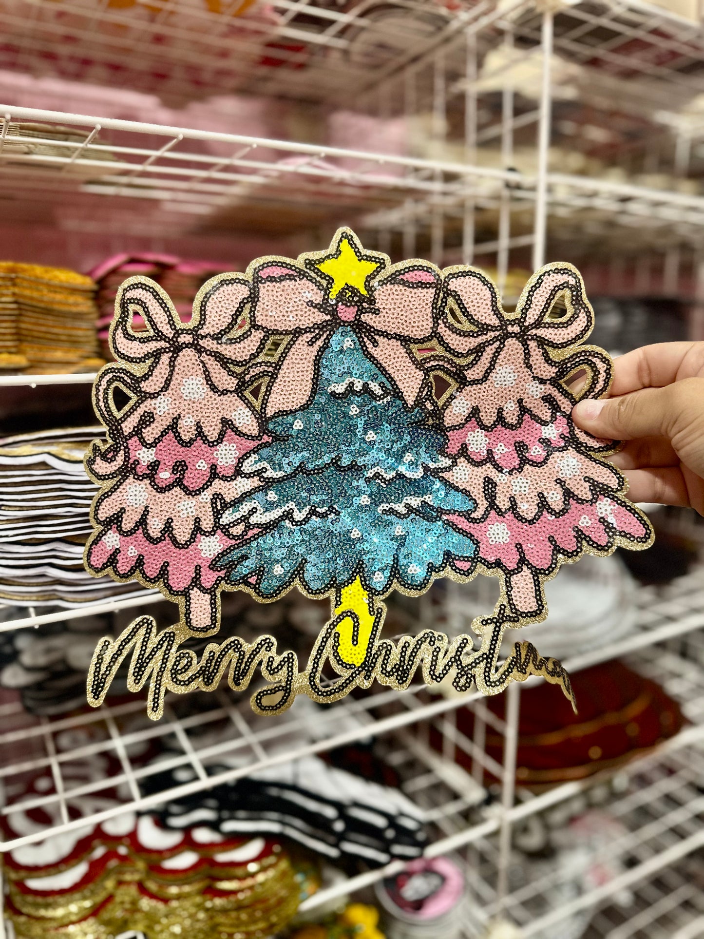 MERRY CHRISTMAS SEQUIN PATCH (RTS)