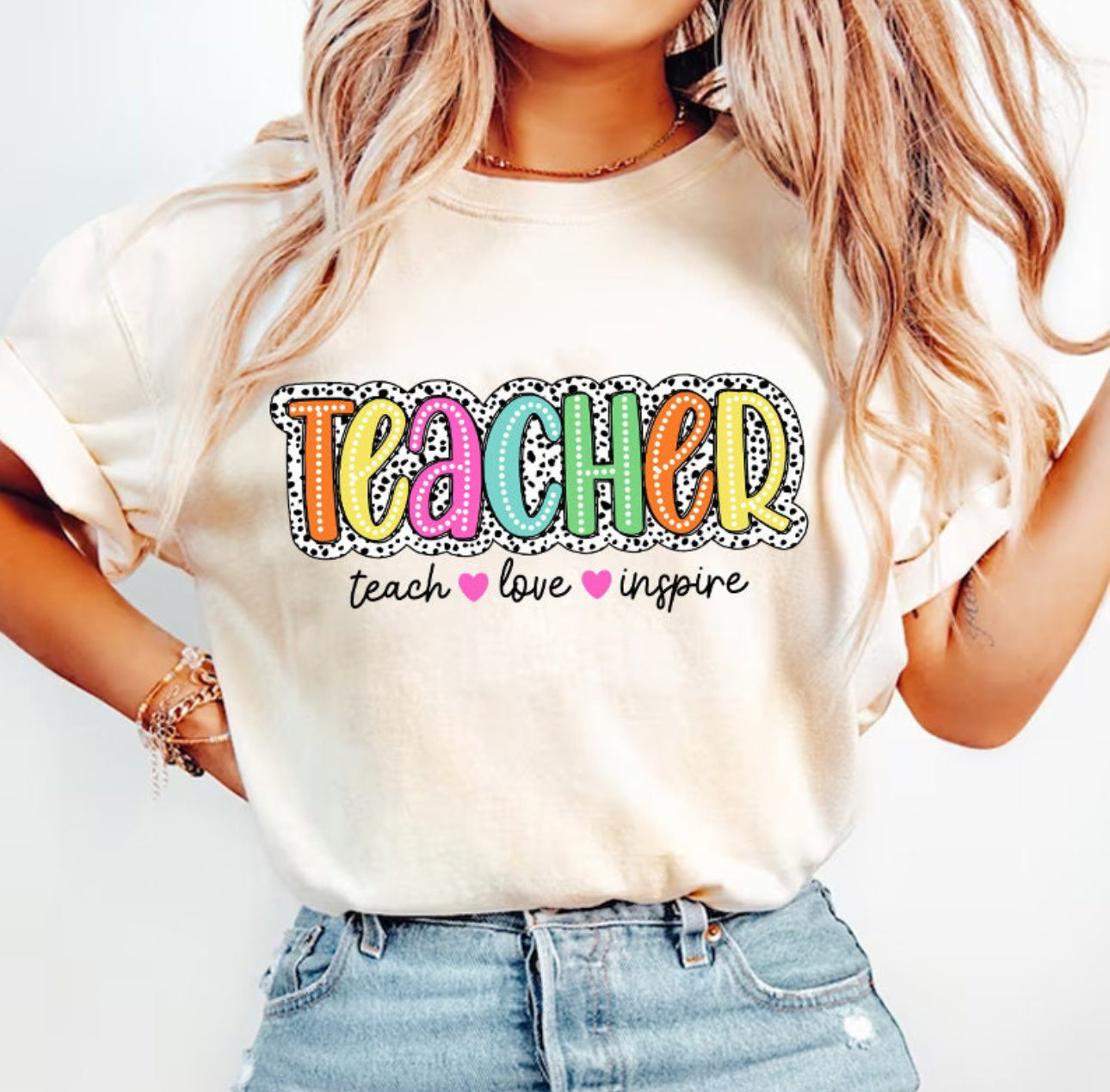TEACHER LOVE INSPIRE DTF TRANSFER