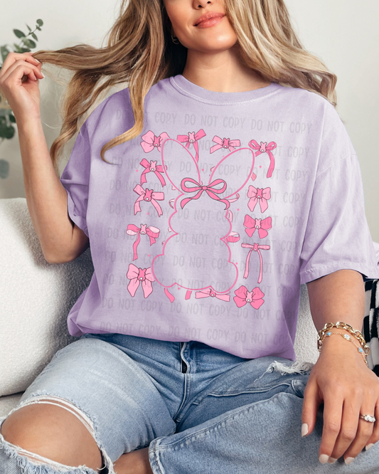 Bunny bows dtf transfer