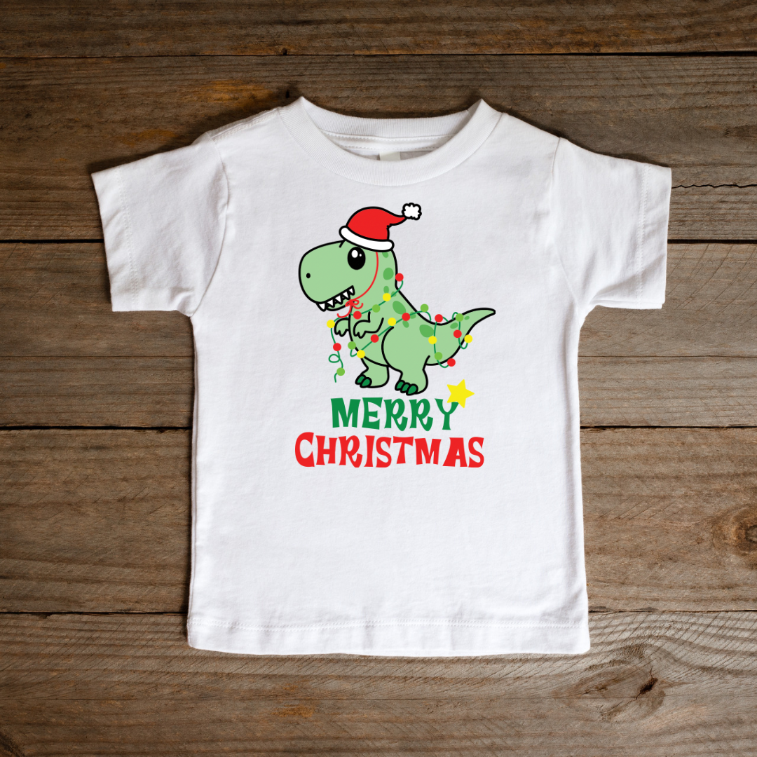 Dino Christmas DTF transfer