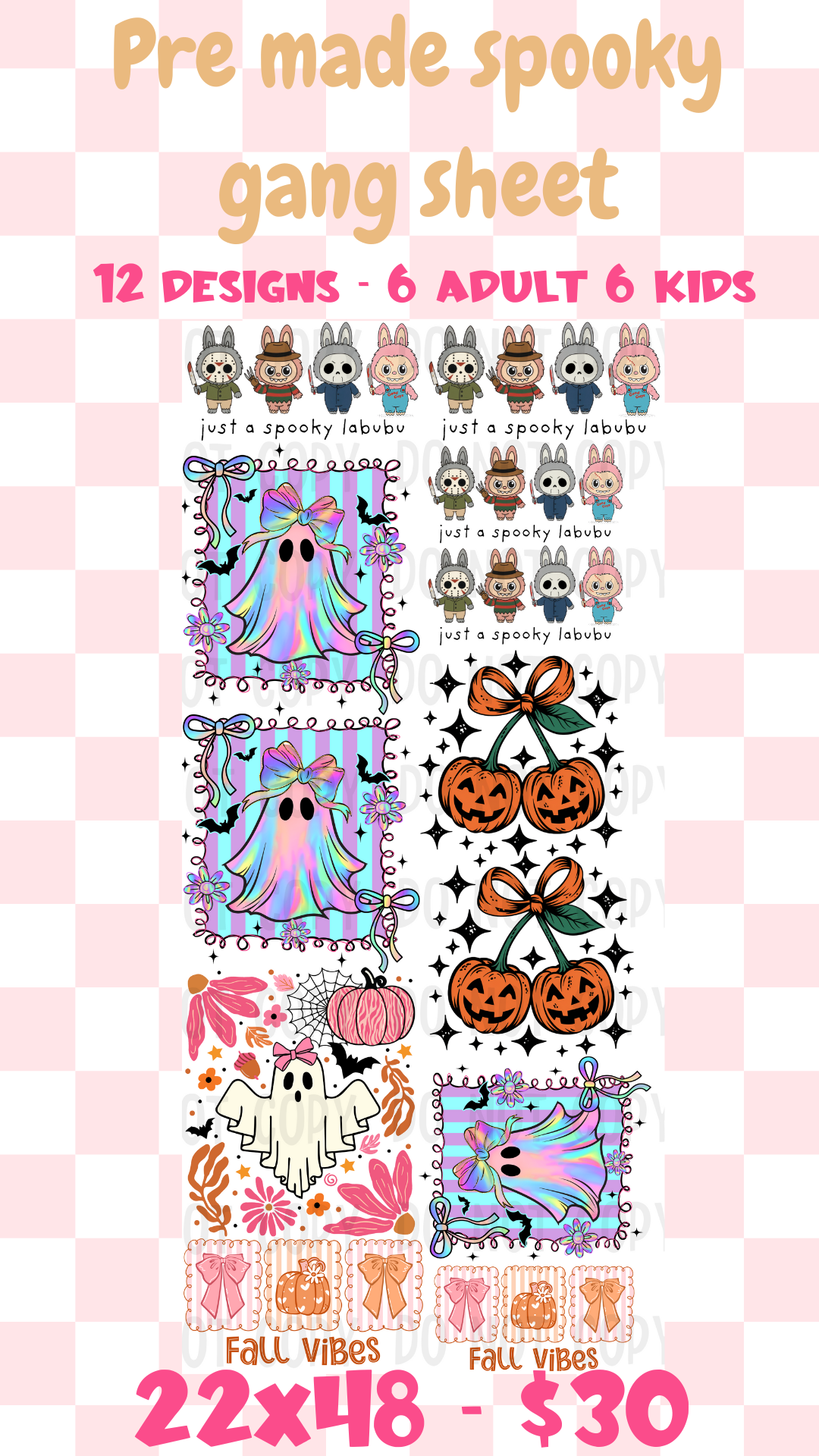 PRE MADE SPOOKY/FALL DTF GANG SHEET